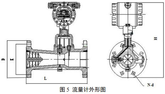 DN32旋進旋渦流量計外形圖